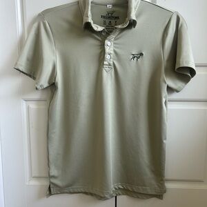 NWOT Fieldstone Youth Signature Performance Polo in a solid khaki/sage tone